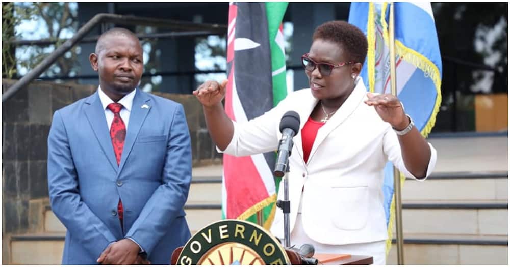 Governor Kawira Mwangaza and her deputy Isaac Mutuma